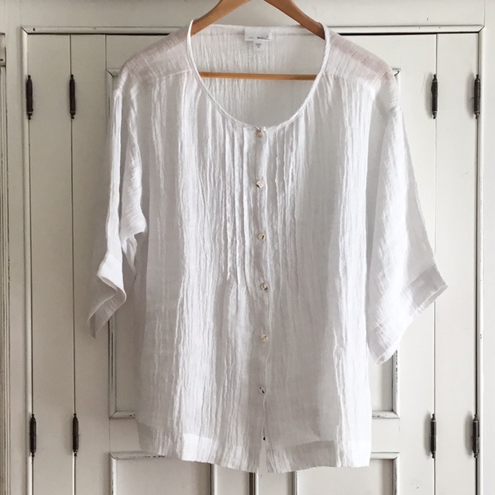 J.Jill Linen Button Down Shirt Size XS